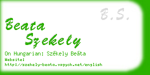beata szekely business card